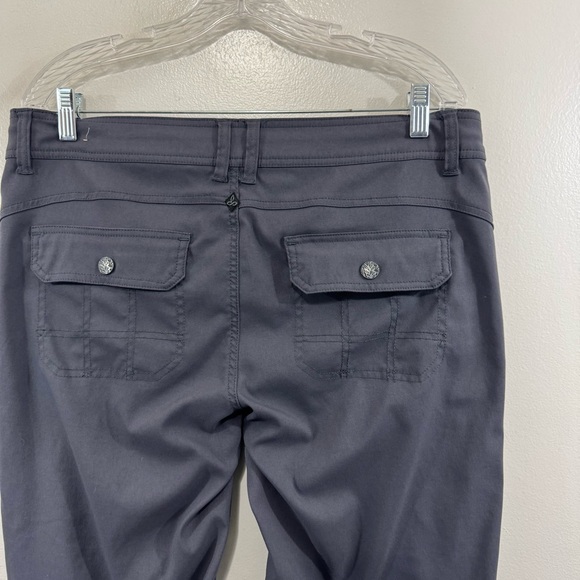prAna Halle Pant Gray Stretch Zion Nylon Roll Up Hiking Trouser Size 12 - Picture 4 of 13